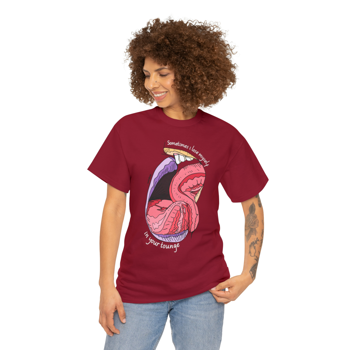 Tounge Kiss Unisex Cotton Tee - Image 3