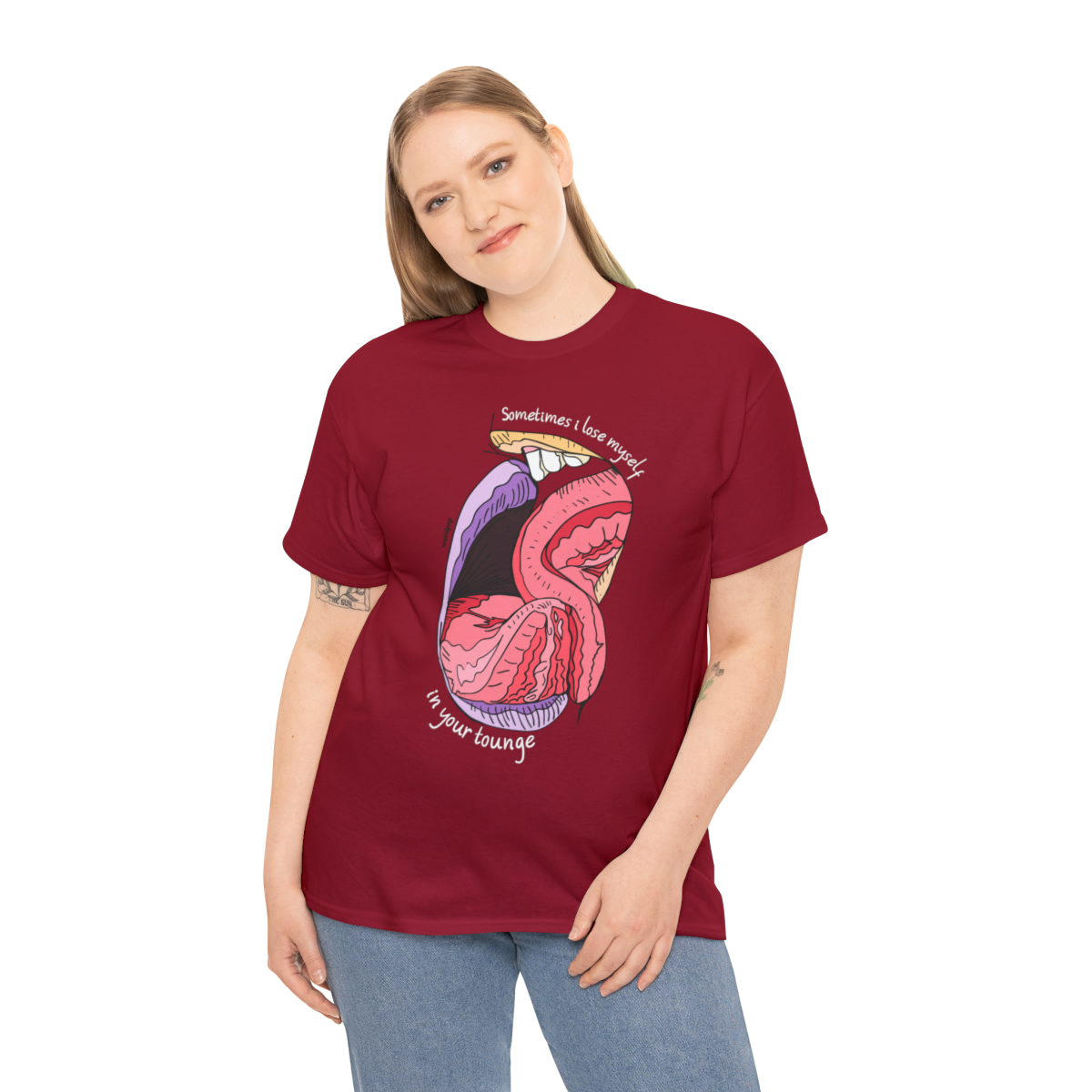 Tounge Kiss Unisex Cotton Tee - Image 4