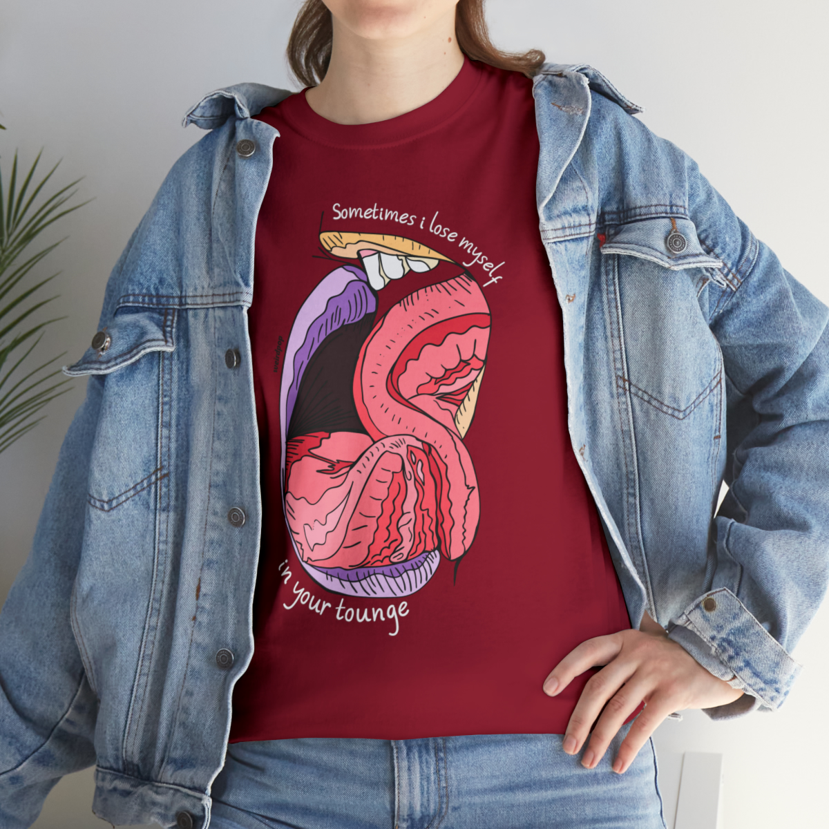Tounge Kiss Unisex Cotton Tee - Image 9